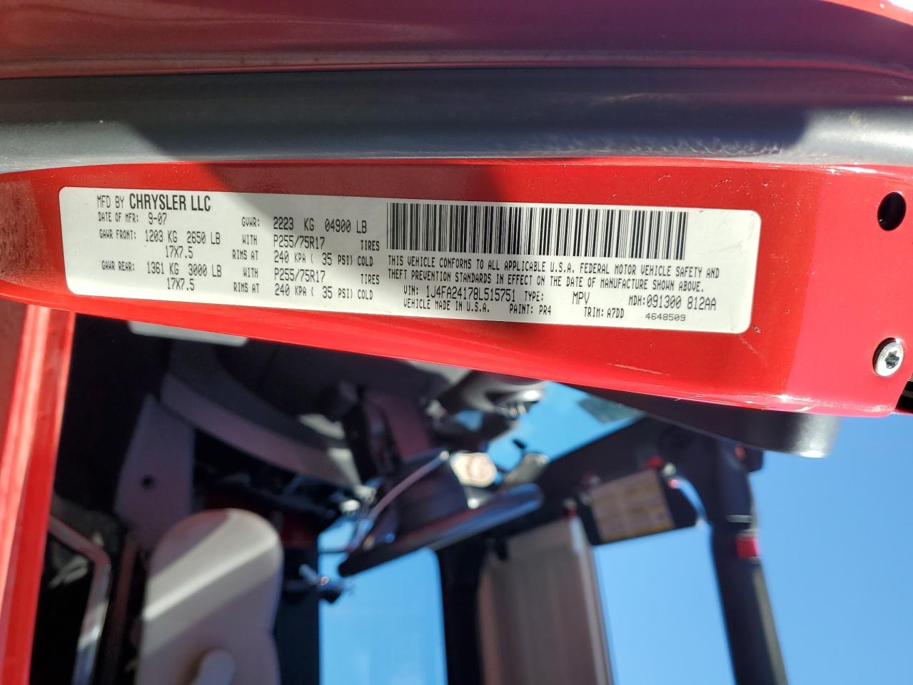 2008 Jeep Wrangler X VIN: 1J4FA24178L515751 Lot: 84916755