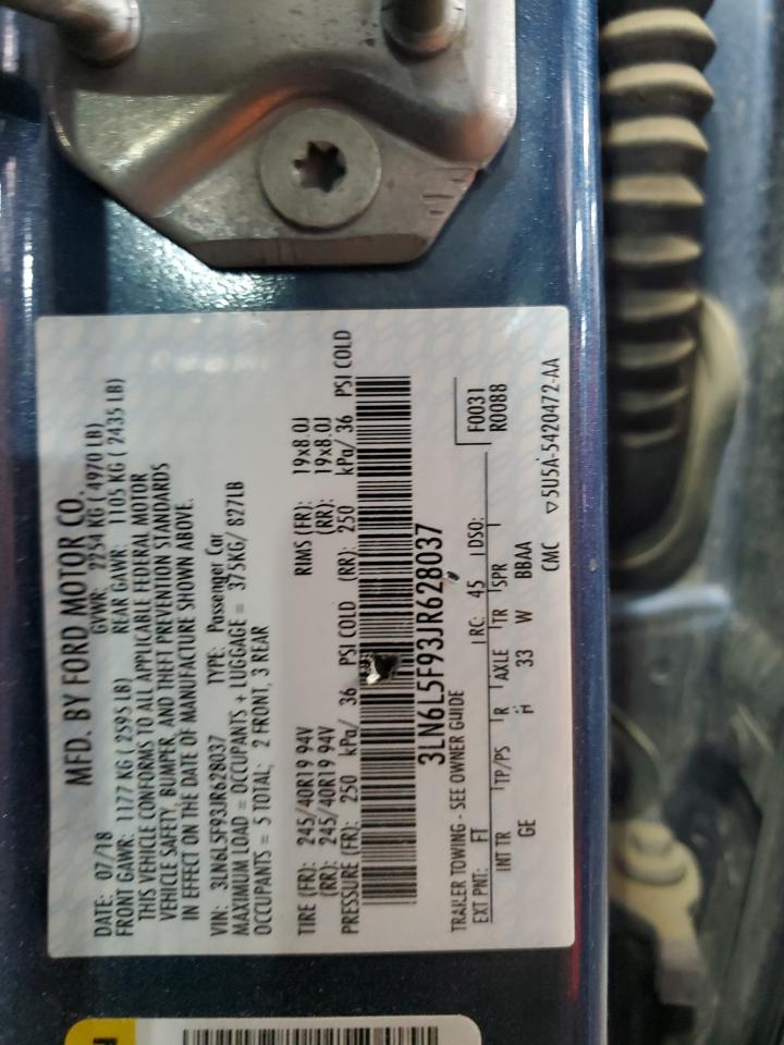 2018 Lincoln Mkz Reserve VIN: 3LN6L5F93JR628037 Lot: 86250765