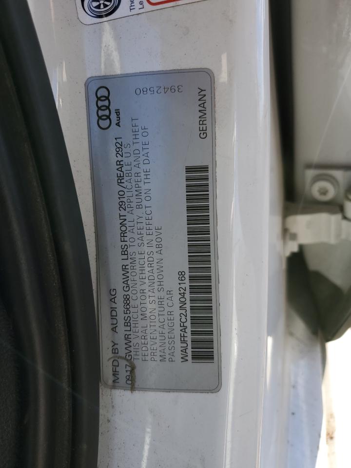 2018 Audi S6 Premium Plus VIN: WAUFFAFC2JN042168 Lot: 86624255
