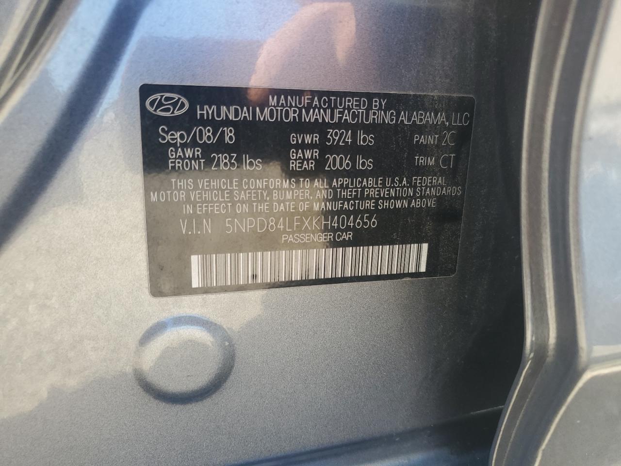 2019 Hyundai Elantra Sel VIN: 5NPD84LFXKH404656 Lot: 89484205