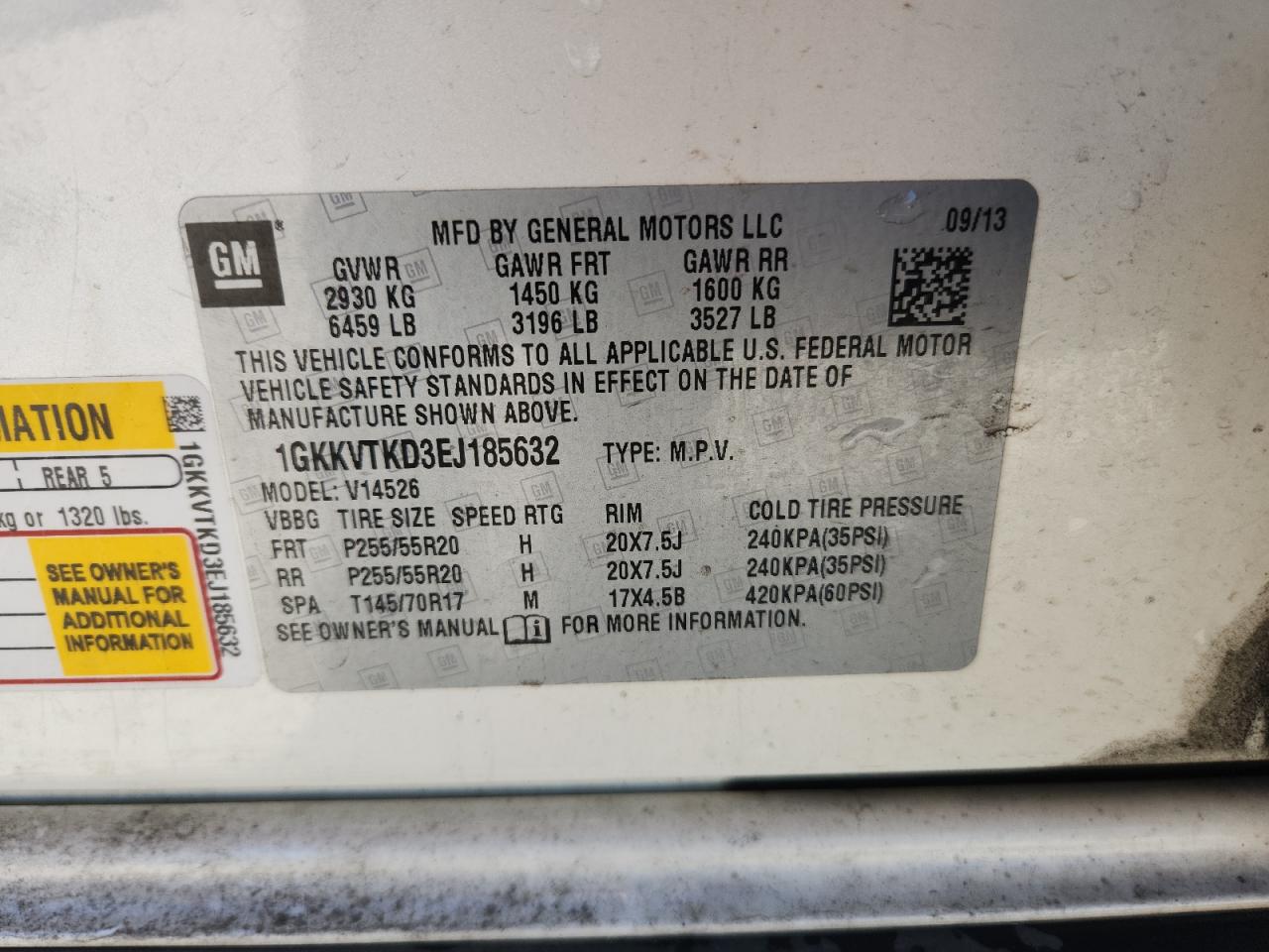 2014 GMC Acadia Denali VIN: 1GKKVTKD3EJ185632 Lot: 85574635