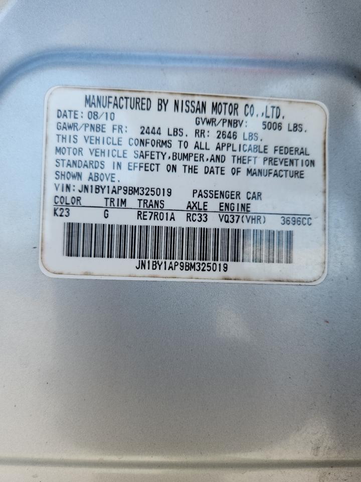 2011 Infiniti M37 VIN: JN1BY1AP9BM325019 Lot: 86119335
