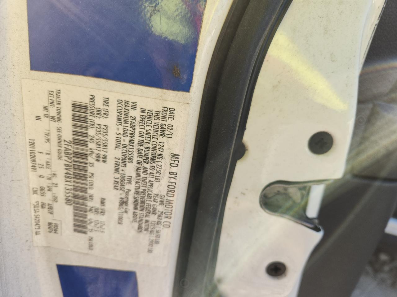 2011 Ford Crown Victoria Police Interceptor VIN: 2FABP7BV4BX135580 Lot: 90420755