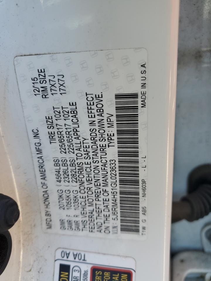 2016 Honda Cr-V Ex VIN: 5J6RM4H51GL023633 Lot: 84563045