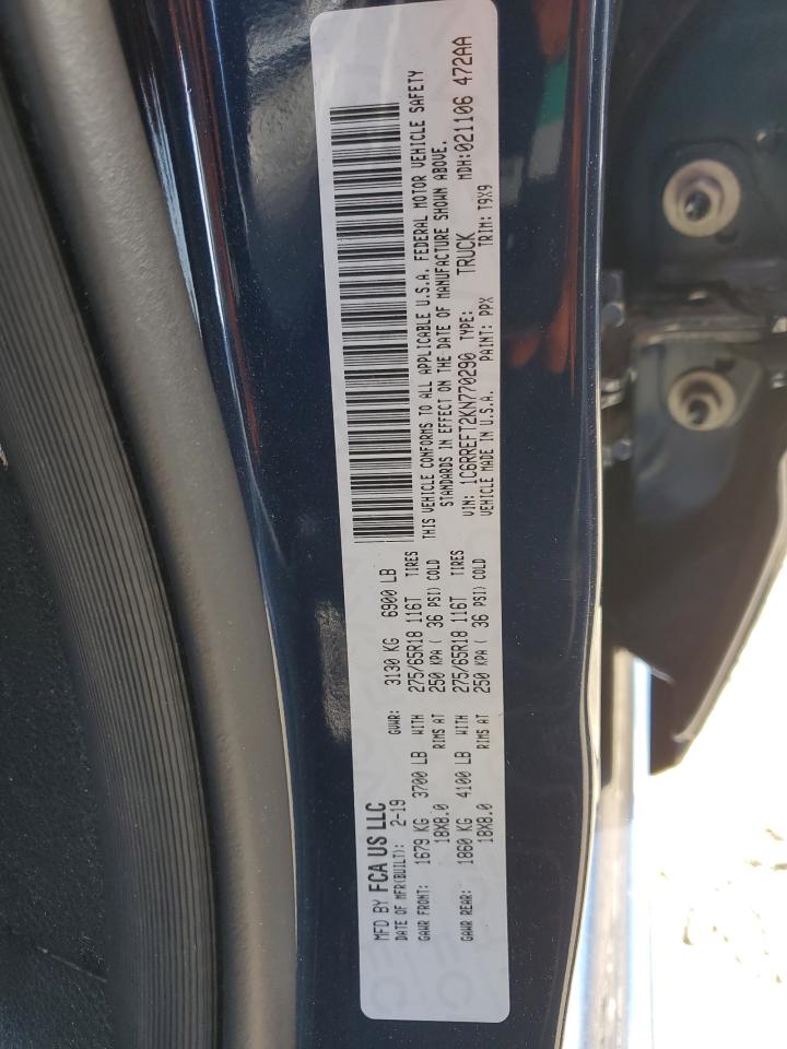 2019 Ram 1500 Big Horn/Lone Star VIN: 1C6RREFT2KN770290 Lot: 85201025