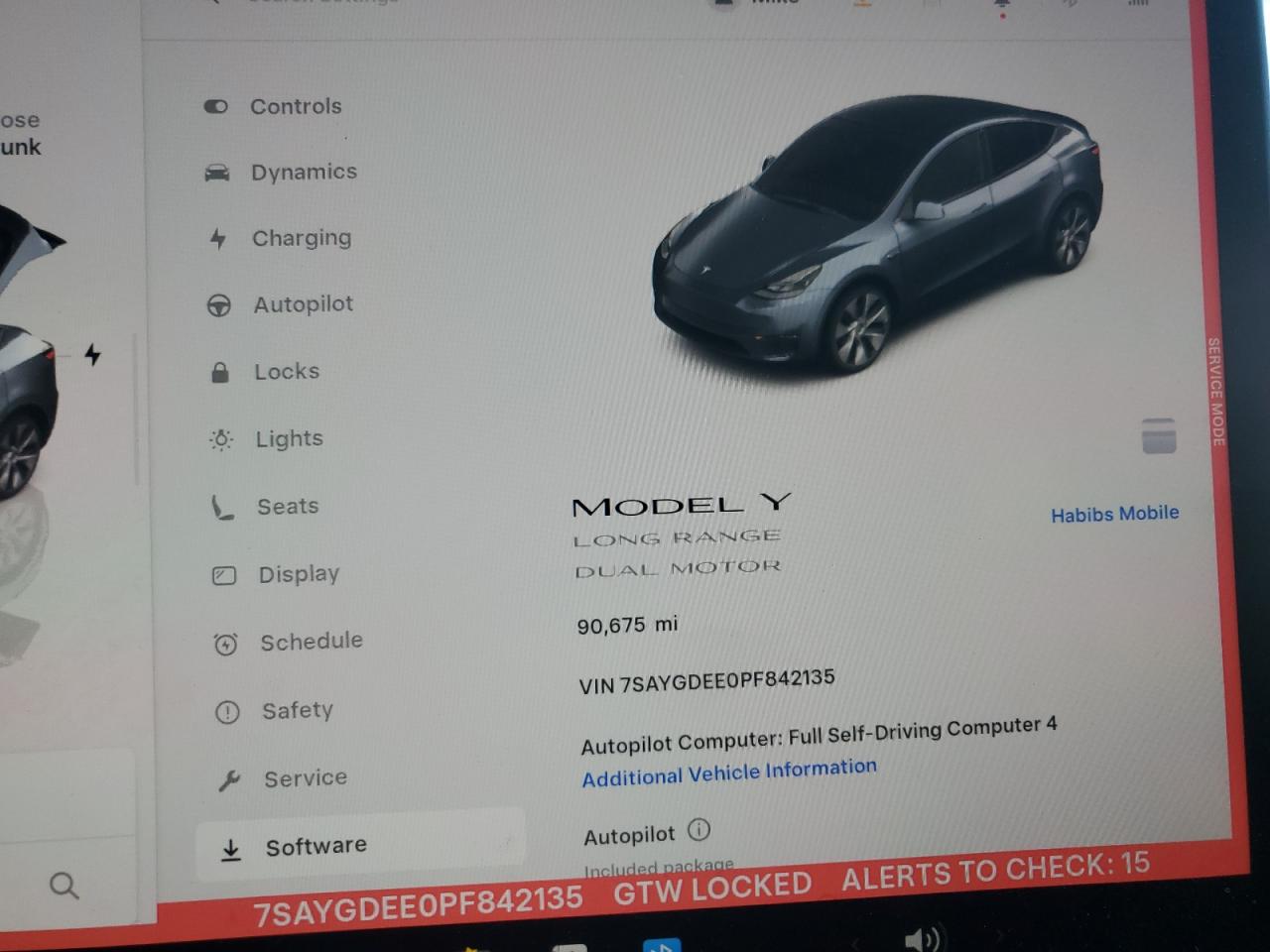 2023 Tesla Model Y VIN: 7SAYGDEE0PF842135 Lot: 84906025