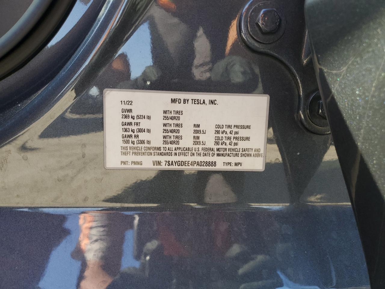 2023 Tesla Model Y VIN: 7SAYGDEE4PA028888 Lot: 89461655