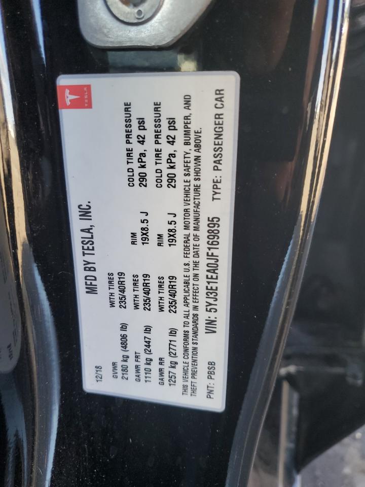 2018 Tesla Model 3 VIN: 5YJ3E1EA0JF169895 Lot: 87025545