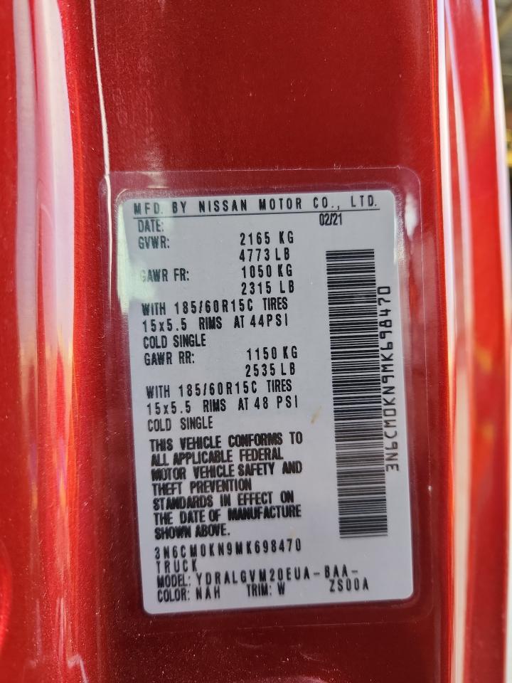 2021 Nissan Nv200 2.5S VIN: 3N6CM0KN9MK698470 Lot: 89676495