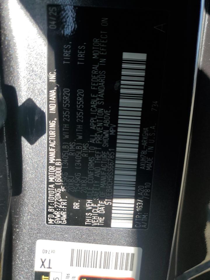 2025 Toyota Highlander Hybrid Limited VIN: 5TDEBRCH9SS667851 Lot: 84902615