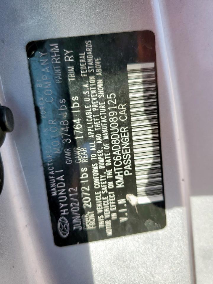 2013 Hyundai Veloster VIN: KMHTC6AD8DU089125 Lot: 84891315