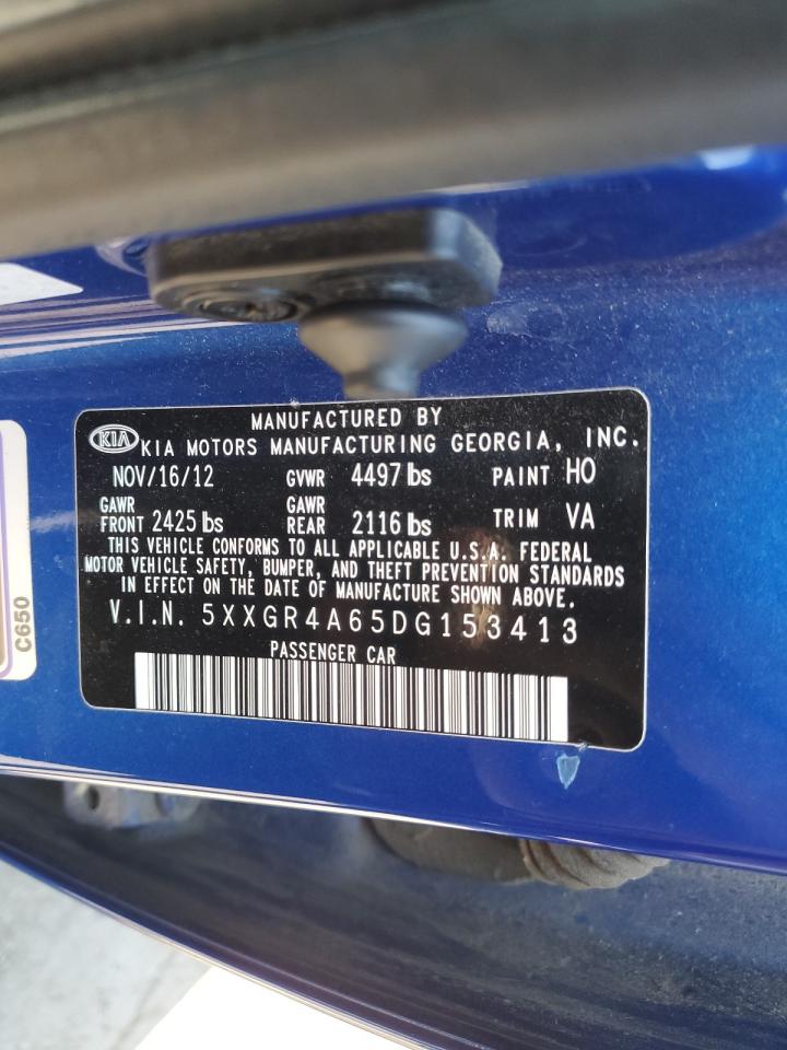 2013 Kia Optima Sx VIN: 5XXGR4A65DG153413 Lot: 85136775