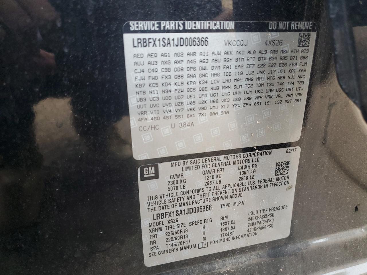 2018 Buick Envision Essence VIN: LRBFX1SA1JD006366 Lot: 89902215