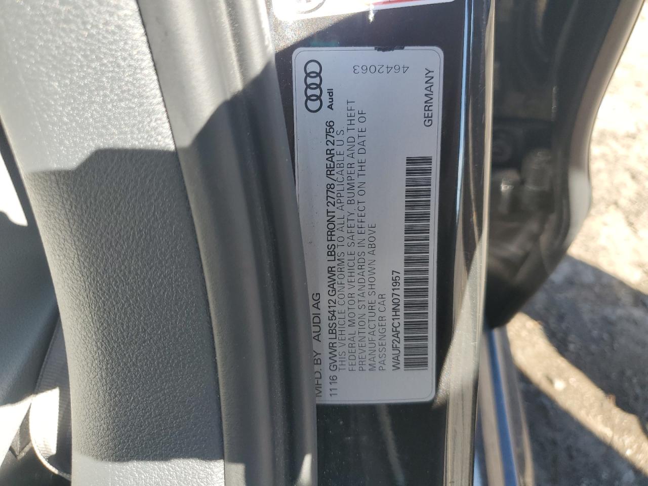 2017 Audi A6 Premium Plus VIN: WAUF2AFC1HN071957 Lot: 89450855