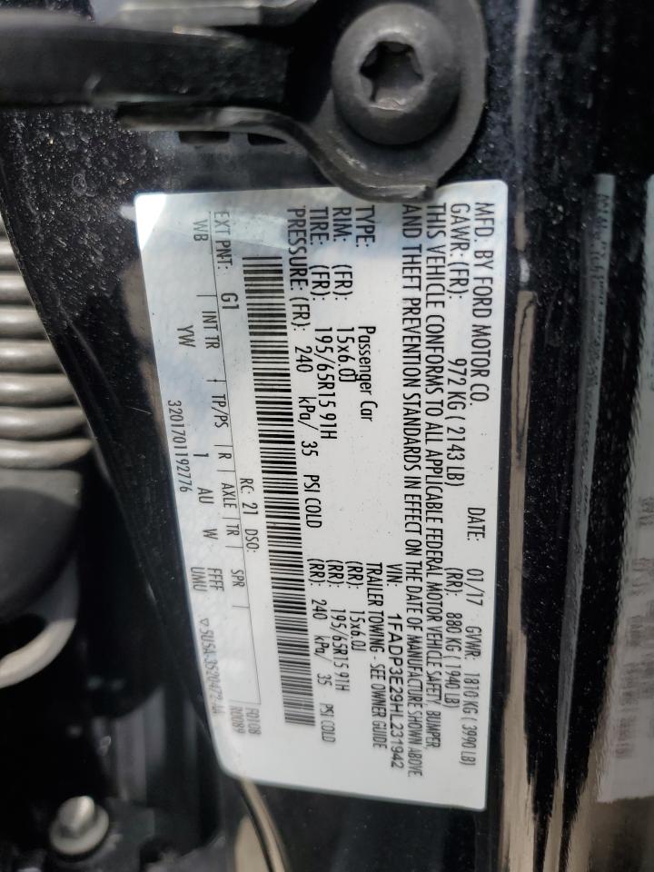 2017 Ford Focus S VIN: 1FADP3E29HL231942 Lot: 89488715