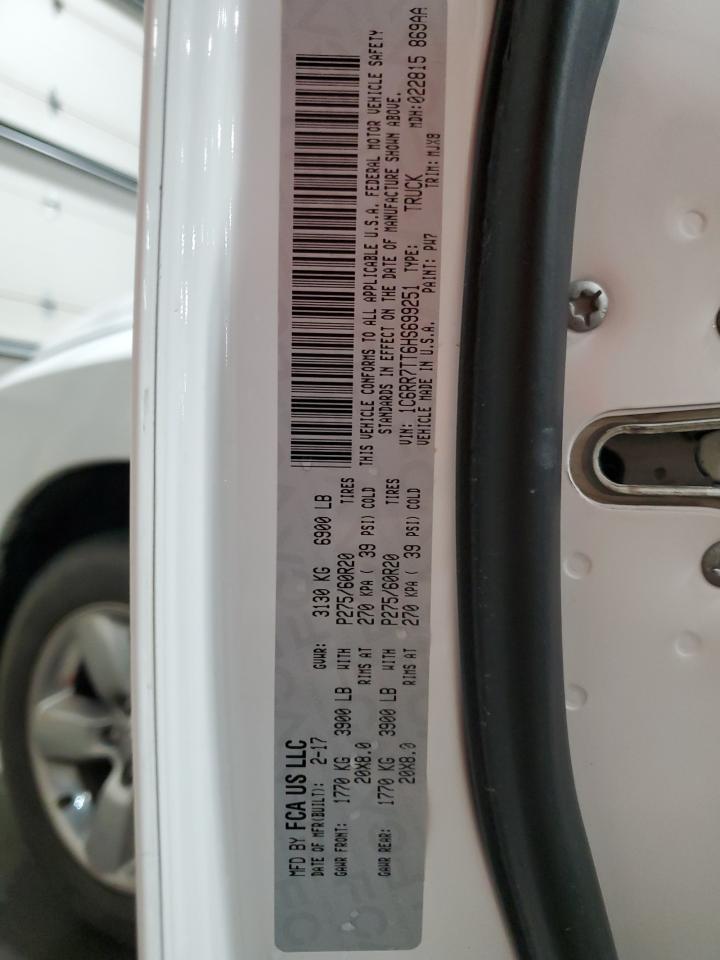 2017 Ram 1500 Slt VIN: 1C6RR7TT6HS699251 Lot: 90126365