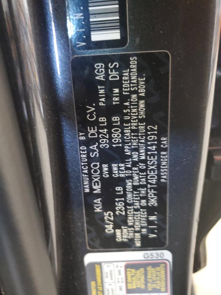 2025 Kia K4 Lx VIN: 3KPFT4DEXSE141912 Lot: 84880605