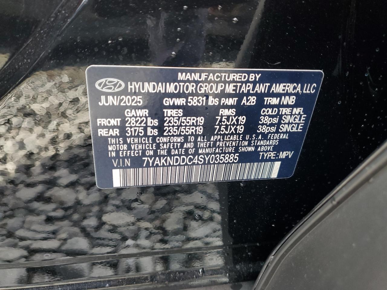 2025 Hyundai Ioniq 5 Sel VIN: 7YAKNDDC4SY035885 Lot: 86762235