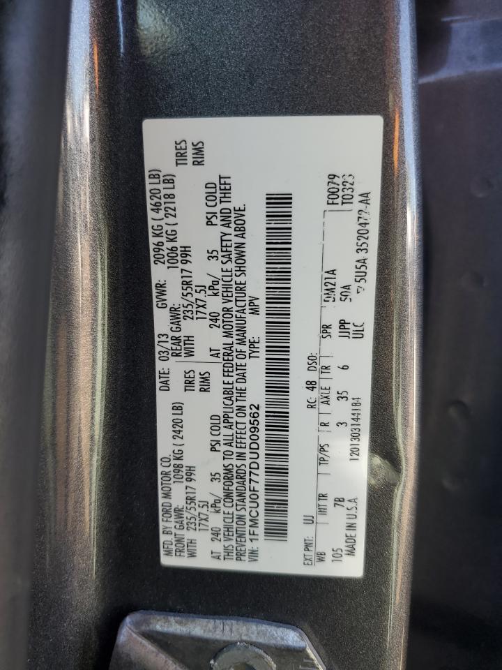 2013 Ford Escape S VIN: 1FMCU0F77DUD09562 Lot: 87458455