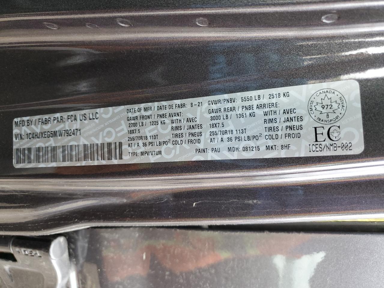 2021 Jeep Wrangler Unlimited Sahara VIN: 1C4HJXEG5MW792471 Lot: 84772815