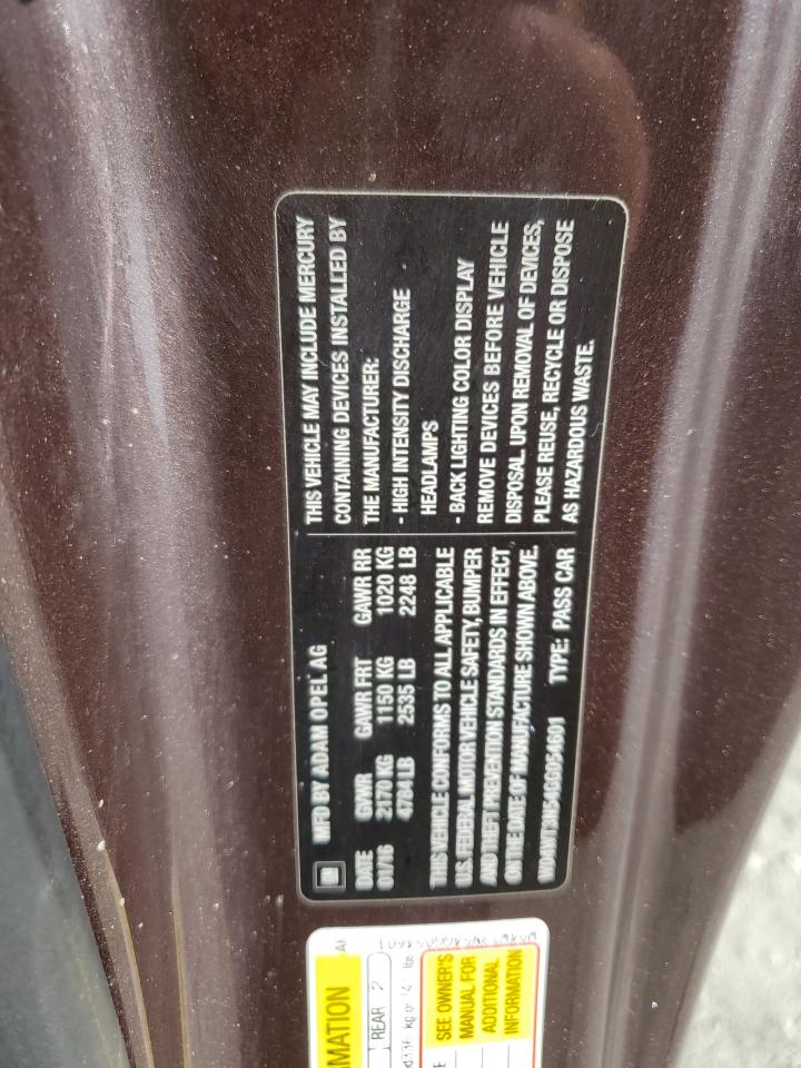 2016 Buick Cascada Premium VIN: W04WT3N54GG054601 Lot: 85076965