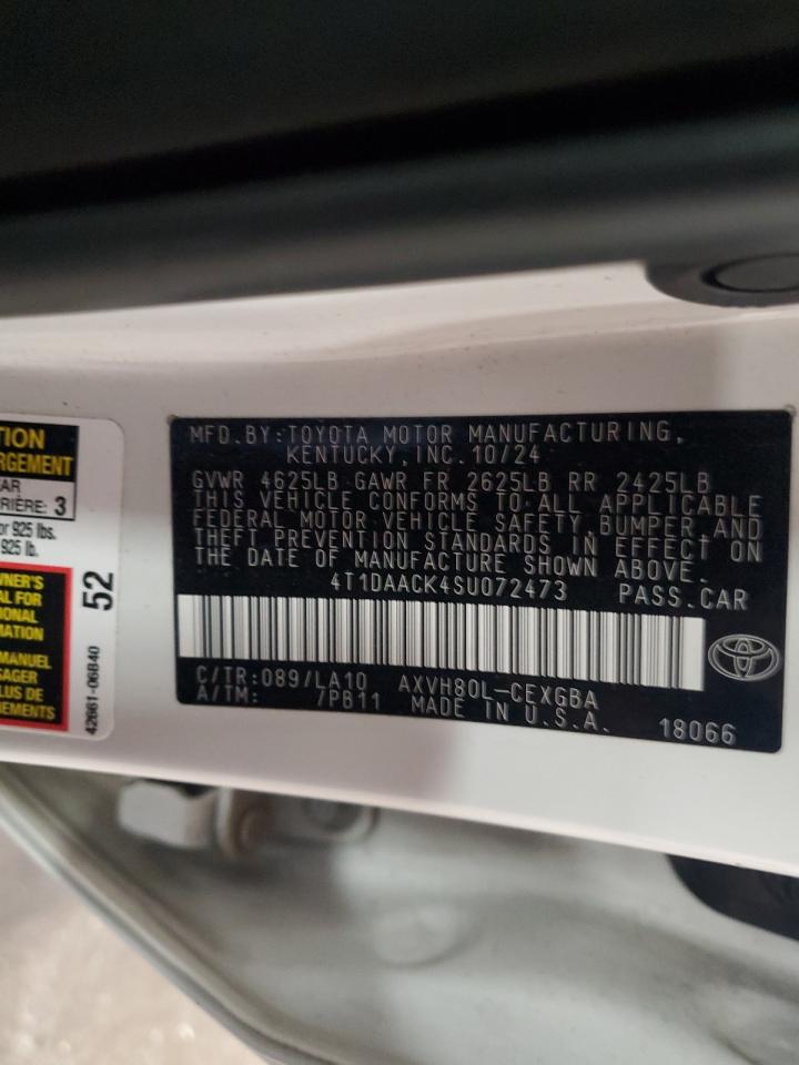 2025 Toyota Camry Xse VIN: 4T1DAACK4SU072473 Lot: 82461845