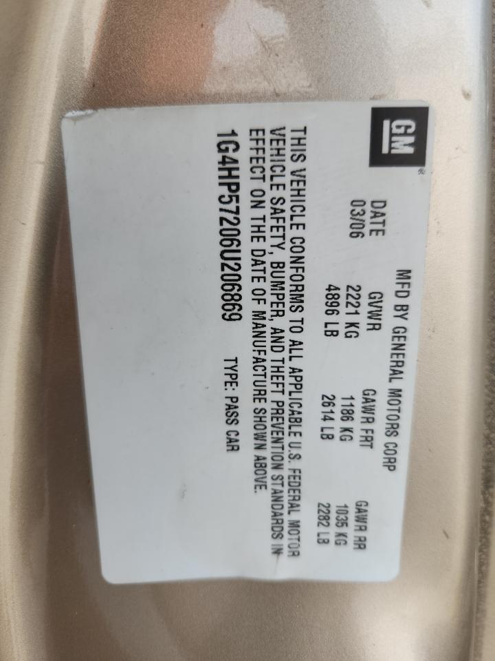 2006 Buick Lucerne Cx VIN: 1G4HP57206U206869 Lot: 86994335