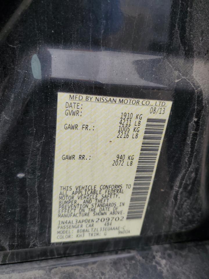 2014 Nissan Altima 2.5 VIN: 1N4AL3AP0EN209702 Lot: 82417245
