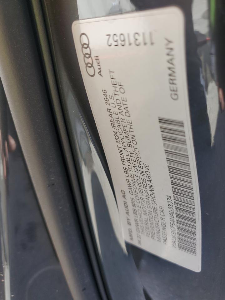 2022 Audi A5 Premium 40 VIN: WAUABCF54NA033374 Lot: 87391915