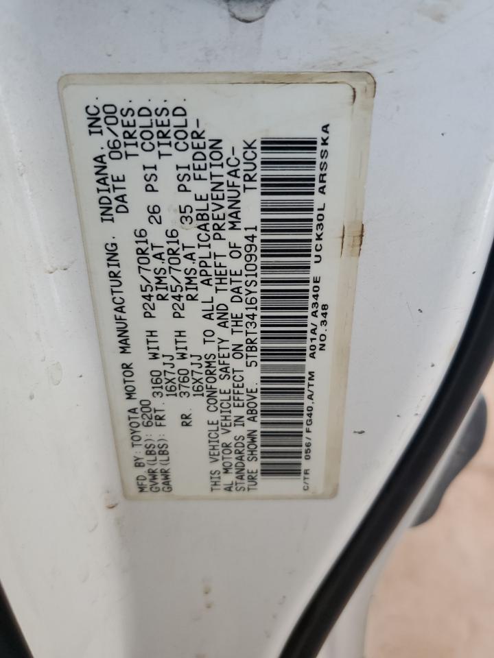 2000 Toyota Tundra Access Cab VIN: 5TBRT3416YS109941 Lot: 81603755