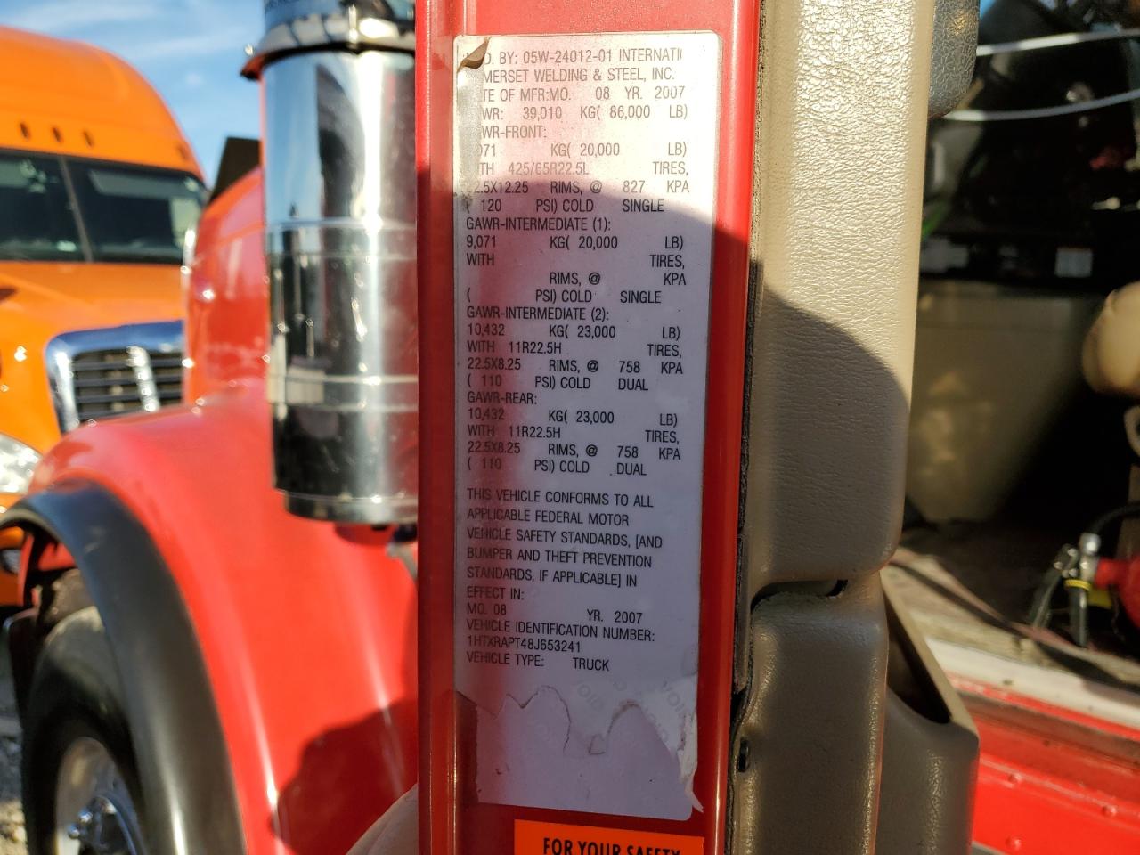 2008 International 5900I Dump Truck VIN: 1HTXRAPT48J653241 Lot: 85303195