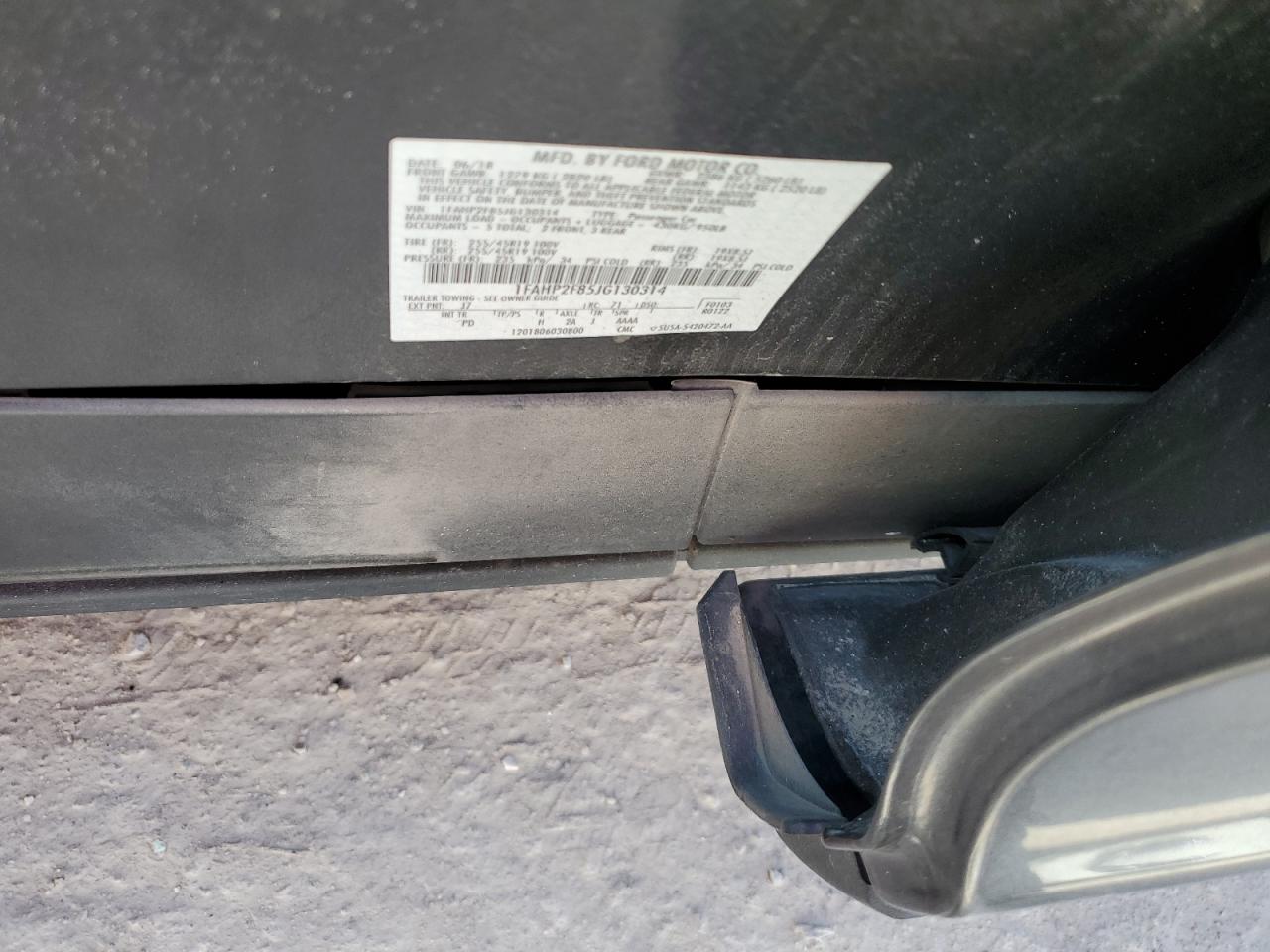 2018 Ford Taurus Limited VIN: 1FAHP2F85JG130314 Lot: 87216785