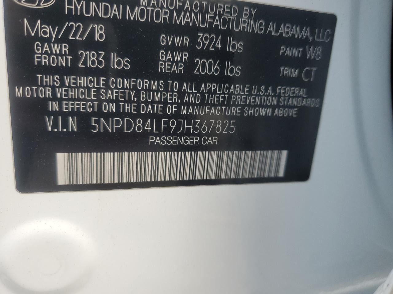 2018 Hyundai Elantra Sel VIN: 5NPD84LF9JH367825 Lot: 85674115