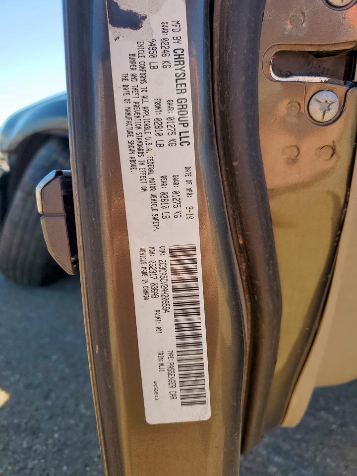 2010 Chrysler 300 Touring VIN: 2C3CA5CV2AH209594 Lot: 82426625