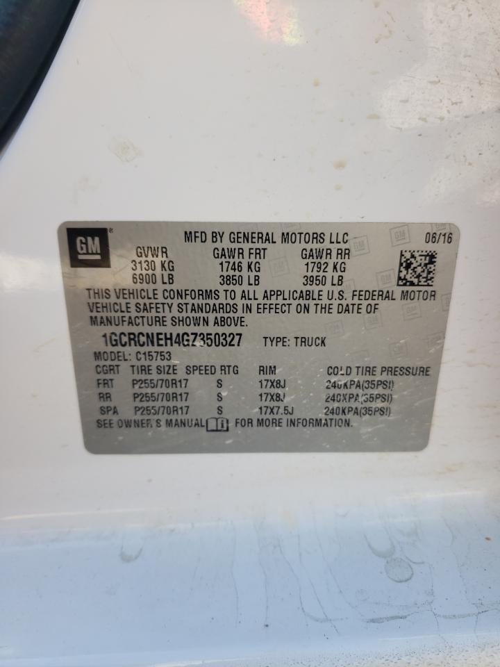 2016 Chevrolet Silverado C1500 VIN: 1GCRCNEH4GZ350327 Lot: 82399755