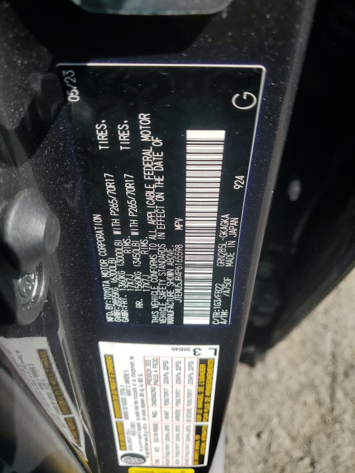 2023 Toyota 4Runner Se VIN: JTEMU5JR4P6165598 Lot: 82257585