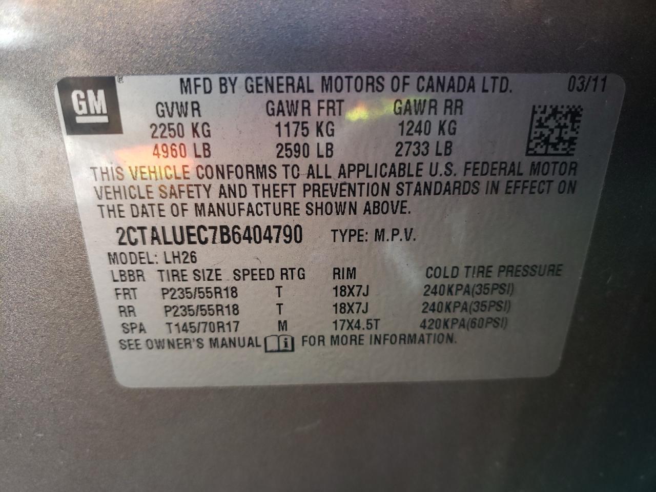 2011 GMC Terrain Slt VIN: 2CTALUEC7B6404790 Lot: 82422775