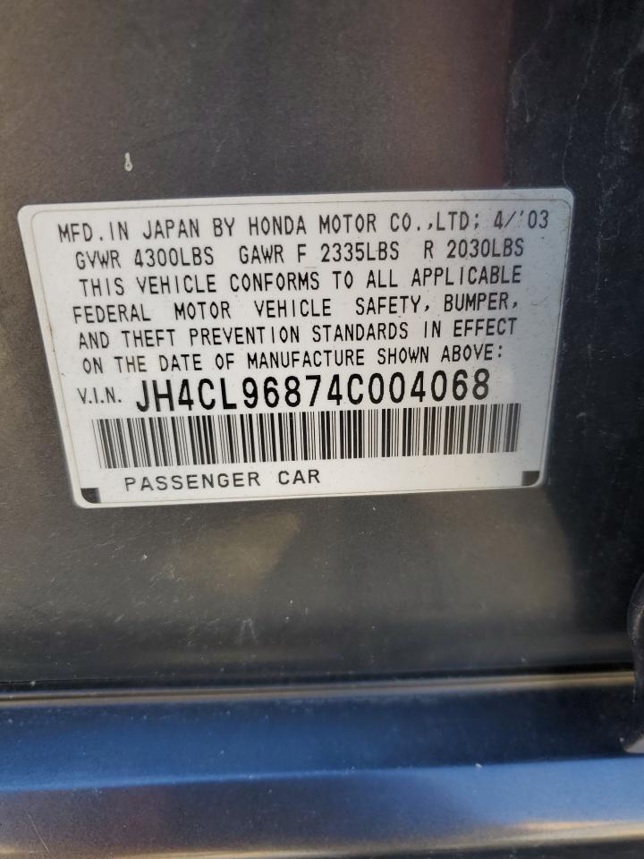 2004 Acura Tsx VIN: JH4CL96874C004068 Lot: 90649165