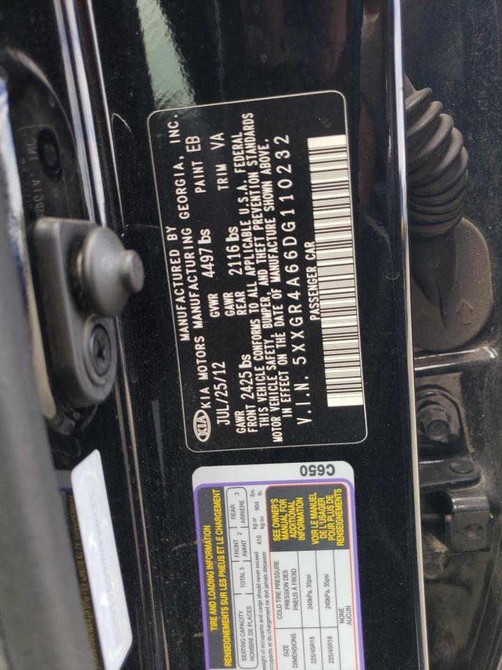 2013 Kia Optima Sx VIN: 5XXGR4A66DG110232 Lot: 86341375