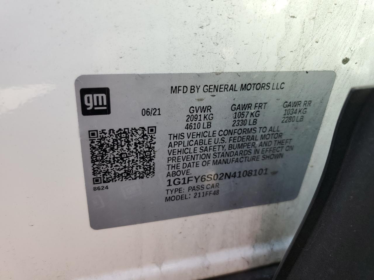 2022 Chevrolet Bolt Euv Lt VIN: 1G1FY6S02N4108101 Lot: 82674705