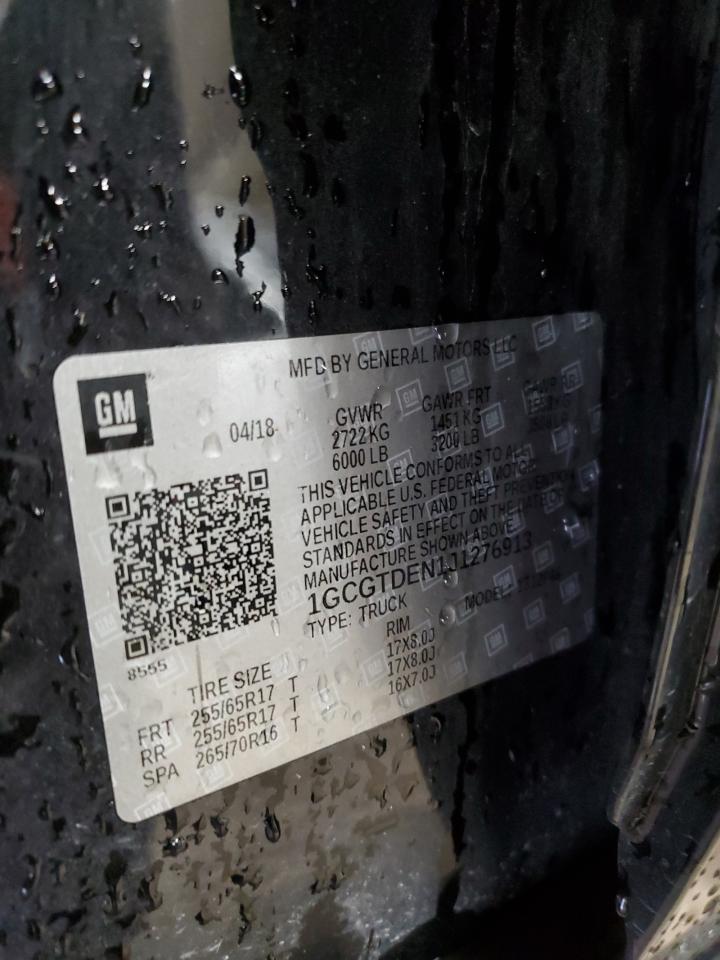 2018 Chevrolet Colorado Z71 VIN: 1GCGTDEN1J1276913 Lot: 85485505