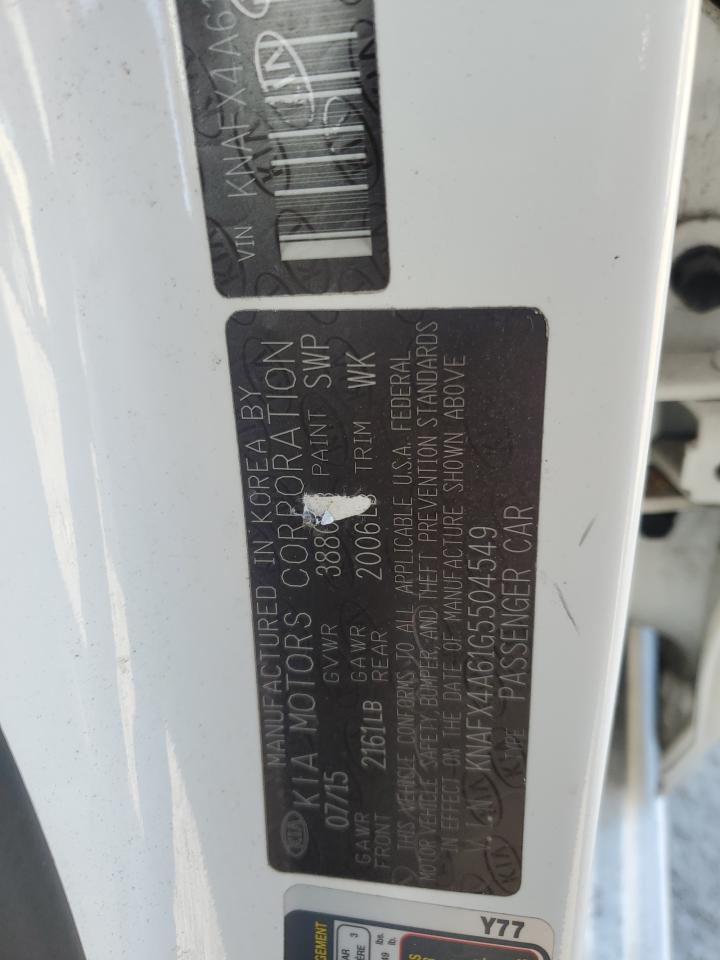 2016 Kia Forte Lx VIN: KNAFX4A61G5504549 Lot: 82480125