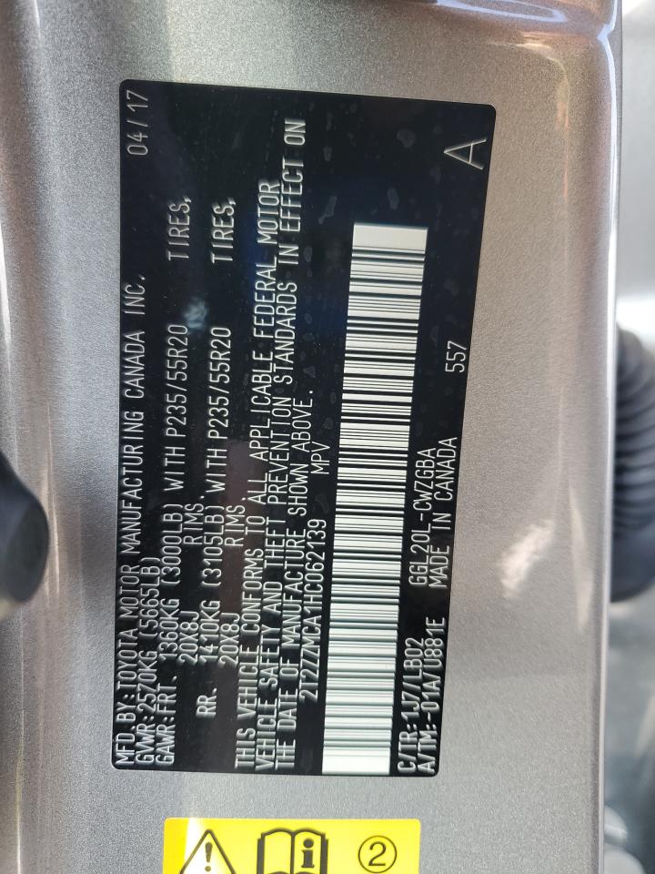 2017 Lexus Rx 350 Base VIN: 2T2ZZMCA1HC062139 Lot: 85958825