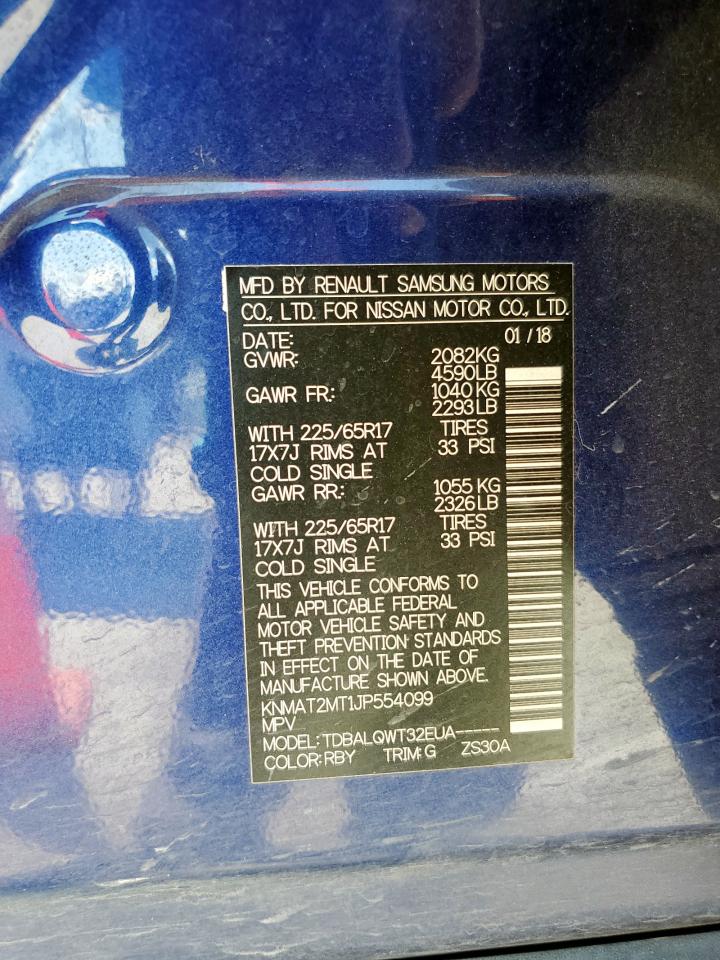 2018 Nissan Rogue S VIN: KNMAT2MT1JP554099 Lot: 82354225