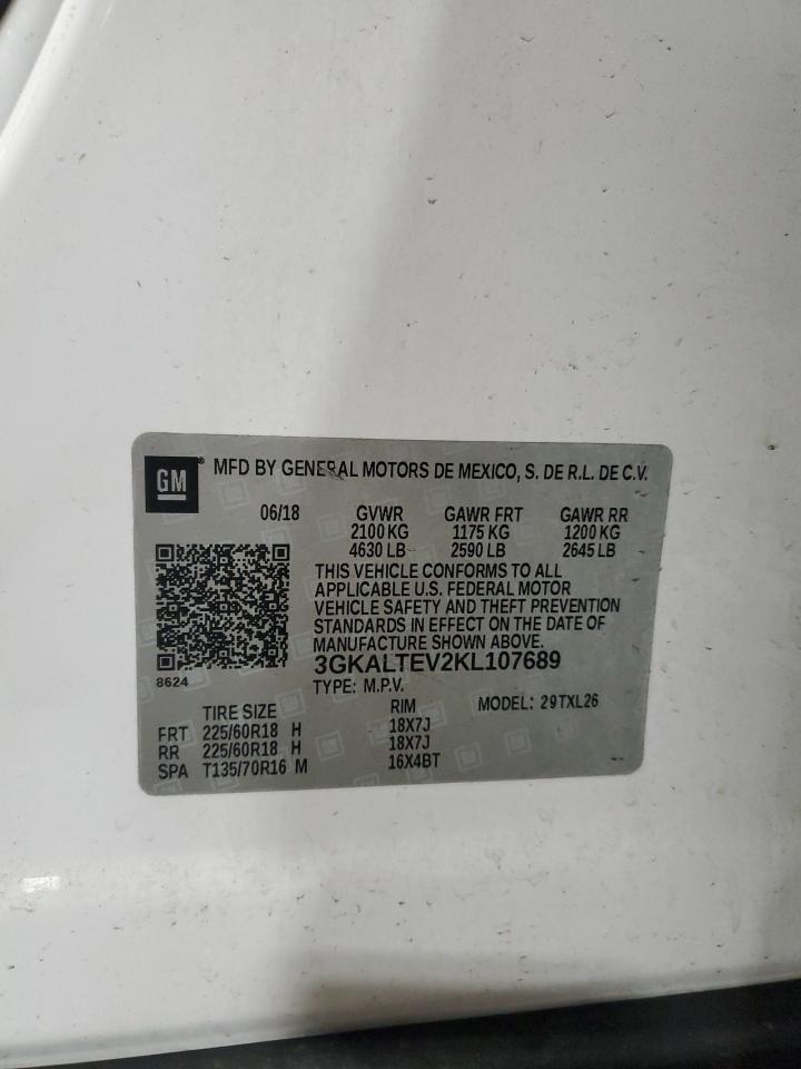 2019 GMC Terrain Sle VIN: 3GKALTEV2KL107689 Lot: 85507145