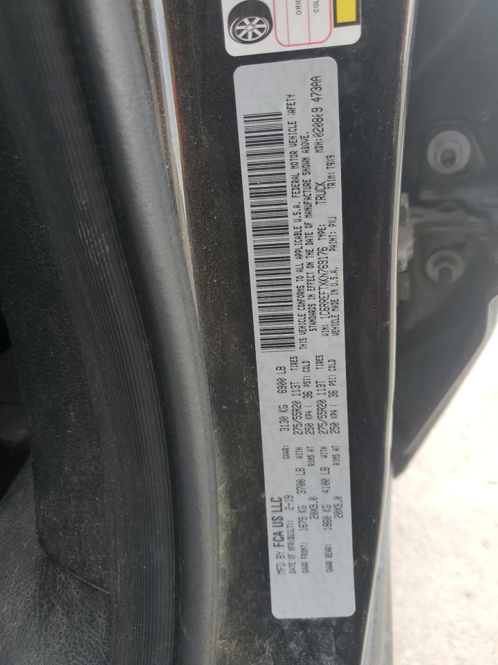 2019 Ram 1500 Big Horn/Lone Star VIN: 1C6RREFTXKN769176 Lot: 82209035