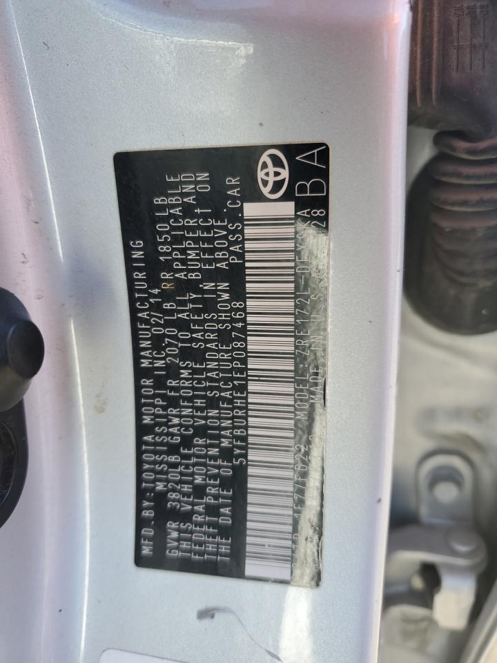 2014 Toyota Corolla L VIN: 5YFBURHE1EP087468 Lot: 82434415