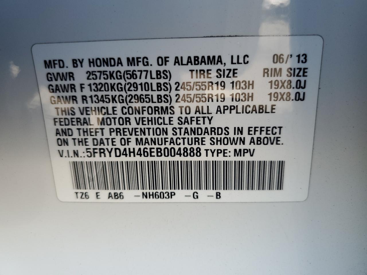 2014 Acura Mdx Technology VIN: 5FRYD4H46EB004888 Lot: 82314605