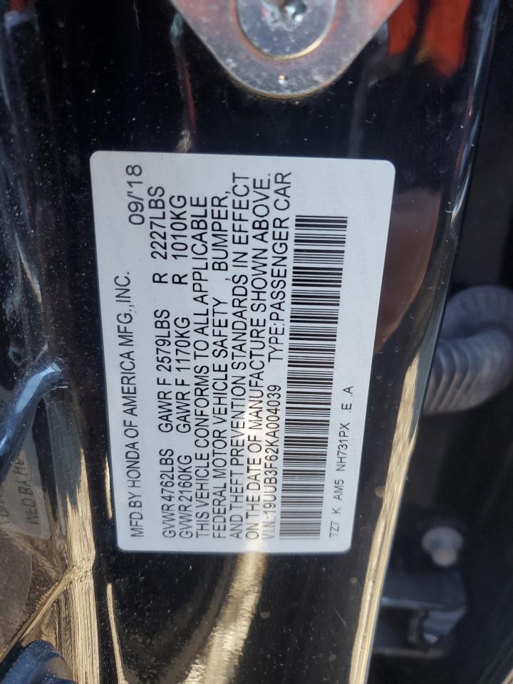 2019 Acura Tlx Technology VIN: 19UUB3F62KA004039 Lot: 87040885