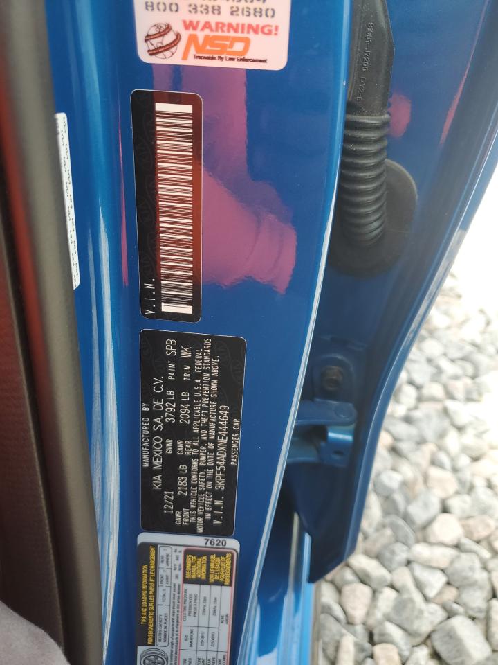 2022 Kia Forte Gt Line VIN: 3KPF54ADXNE444649 Lot: 82357105